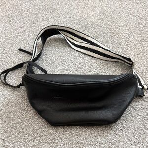 Black Leather Fanny Pack